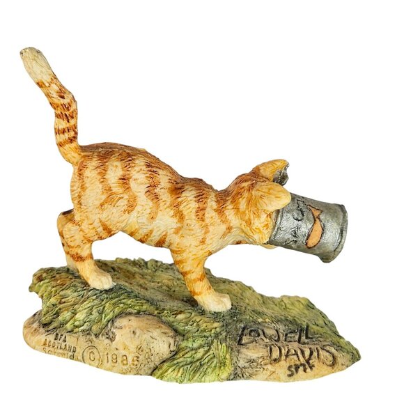 Lowell Davis Bit Off More Than He Could Chew Figurine Cat Schmid Scotland FLAW - Picture 1 of 8